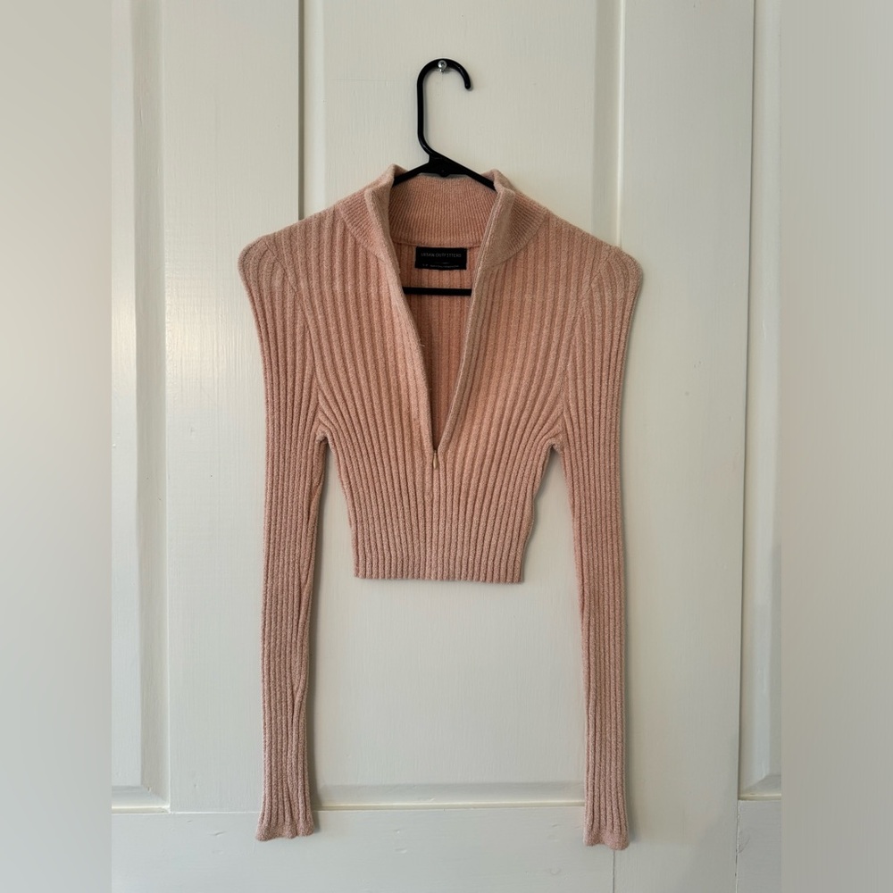 Urban Outfitters Cozy Quarter / Half Zip Cropped Sweater